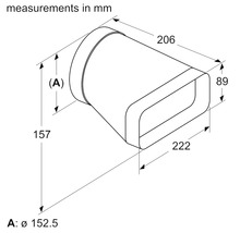 Installationszubehör BOSCH Adapterstück rund-flach HEZ9VDSI0
