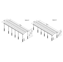 Dreiercarport Palram – Canopia Alpine 12900 359 x 1290 cm anthrazit