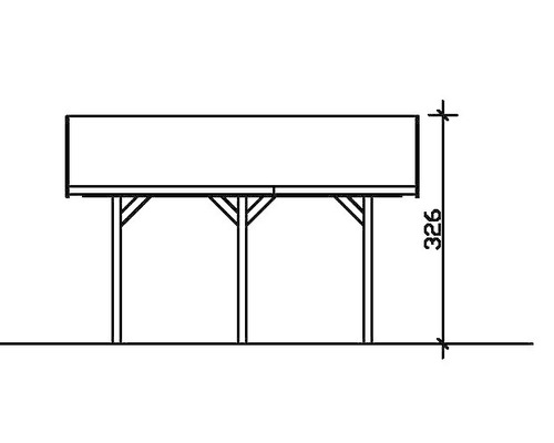 Illustration einer Grillkota mit Höhenangabe 326 cm.