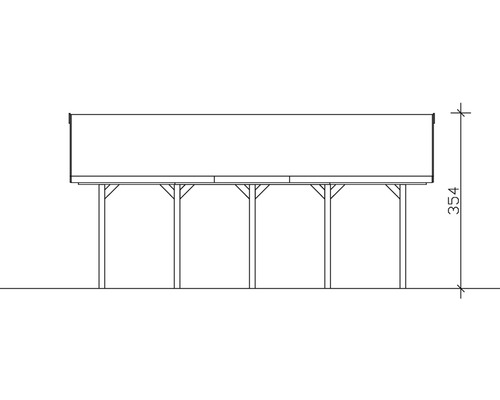 Zeichnung eines Carports mit Höhenangabe 354