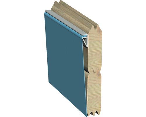 Schnittansicht einer Nut- und Federverbindung mit Kunststoffprofil