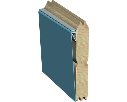 Detailansicht einer Nut- und Federverbindung mit Beschichtung