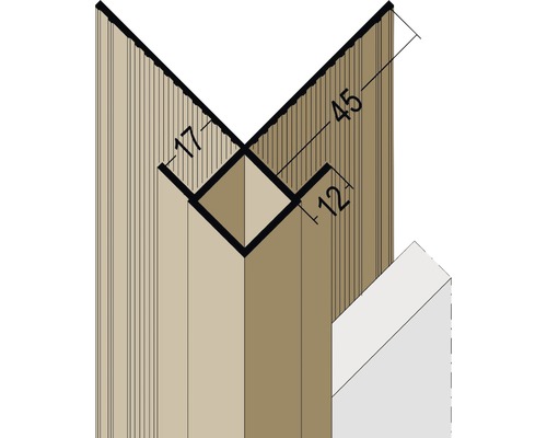 Illustration eines Eckprofils mit Maßangaben