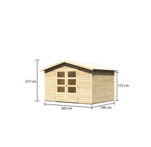Gartenhaus Karibu Telse 5 337 x 266 cm natur