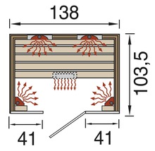 Infrarotkabine weka Hamina 138 x 103,5 x 190 cm