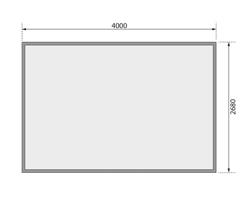 Bauzeichnung mit den Maßen 4000 und 2680