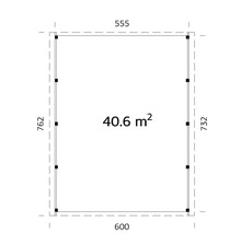 Doppelcarport Palmako Karl 40,6 m² 600 x 762 cm tauchgrundiert weiß