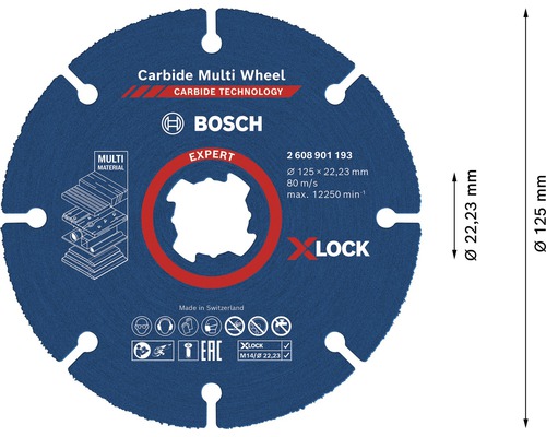 Bosch Carbide Multi Wheel Trennscheibe mit 125 Millimeter Durchmesser
