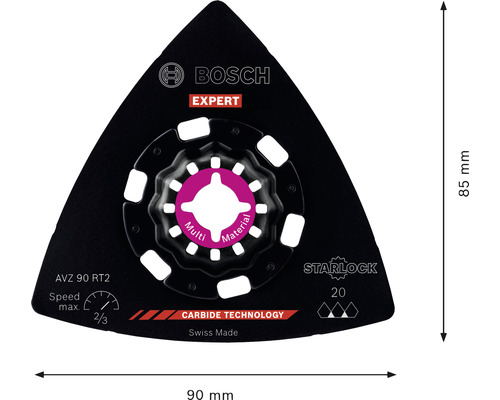 Bosch Expert AVZ 90 RT2 Multimaterial Sägeblatt, 90 mal 85 Millimeter