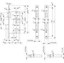 BKS Zimmertür-Einsteckschloss 0415 rechts, PZ, 55/72/8, DIN, Falz, Stulp 20x235 mm nickelsilber lackiert-thumb-1
