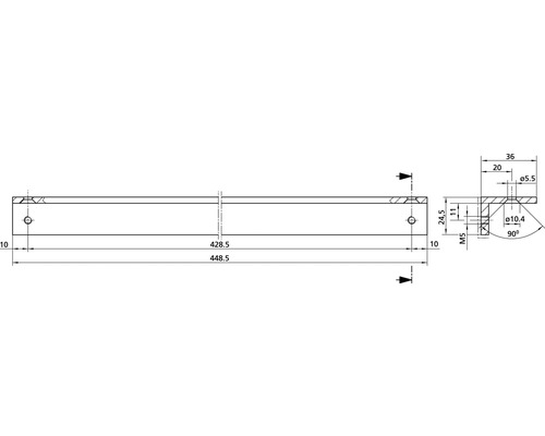 Technische Zeichnung mit Maßangaben