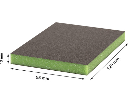 Schleifpad mit den Maßen 98 mm x 120 mm x 13 mm