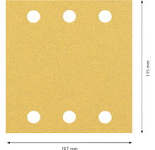 Schleifblatt für Schwingschleifer Bosch, 115x107 mm, Korn 120, 6-Loch, 50 Stück