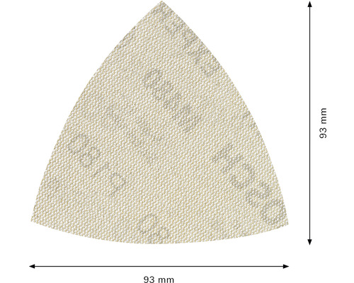 Dreieckschleifpapier mit einer Größe von 93 mm.