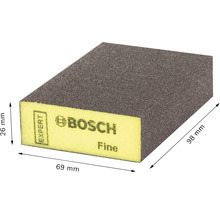 Schleifschwamm mit feiner Körnung und den Maßen 98 mm x 69 mm x 26 mm.