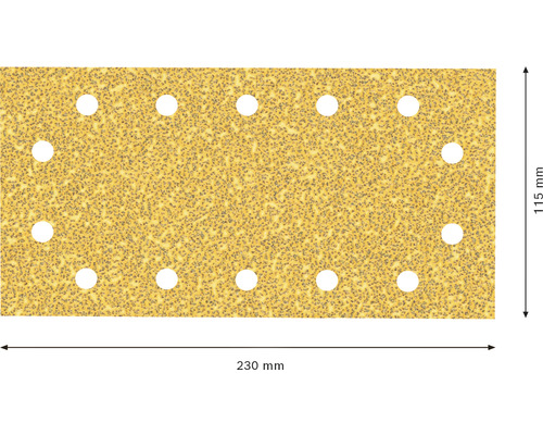 Schleifpapier mit Löchern, Größe 230 mm x 115 mm
