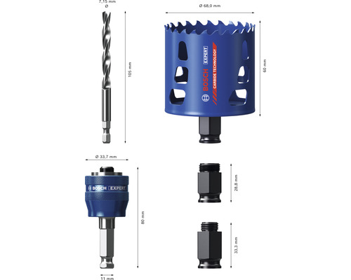 Bosch Expert Lochsägenset mit Bohrer und Adaptern