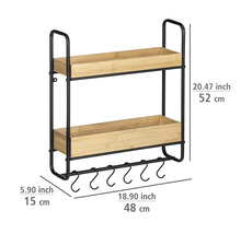 Wandregal Loft 2 Etagen bambus/schwarz