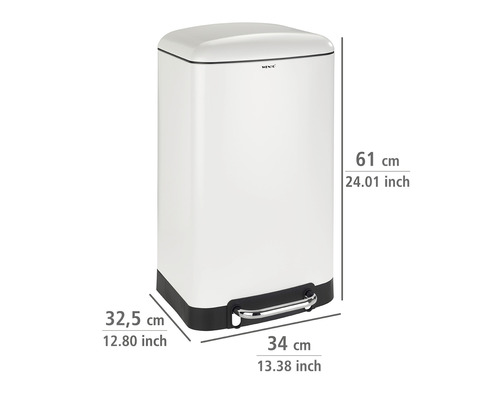 Abfalleimer mit Pedal, Maße 61 x 32,5 x 34 cm