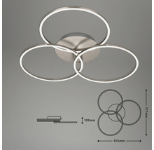 Deckenleuchte mit drei Ringen und Maßangaben