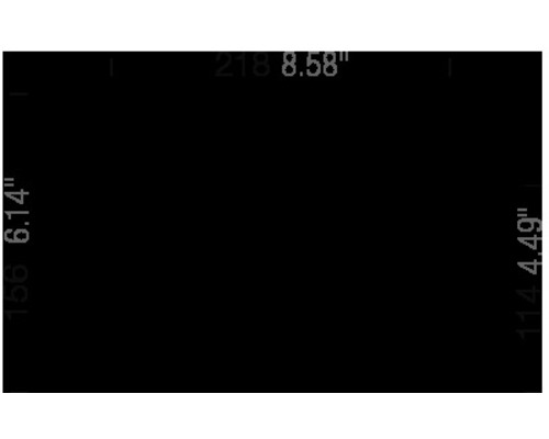 Abmessungen des Produkts: 218 Millimeter breit, 156 Millimeter hoch, 114 Millimeter tief.