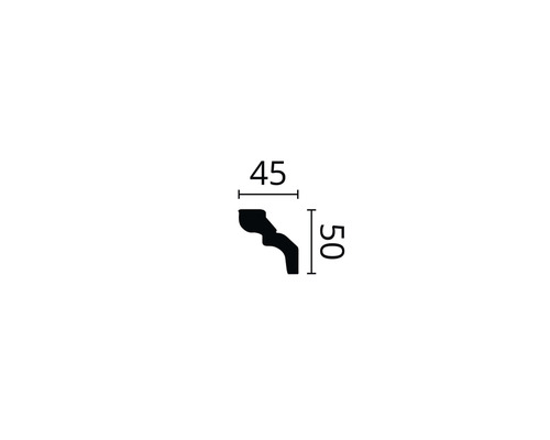 Profilleiste mit Abmessungen 45 mal 50