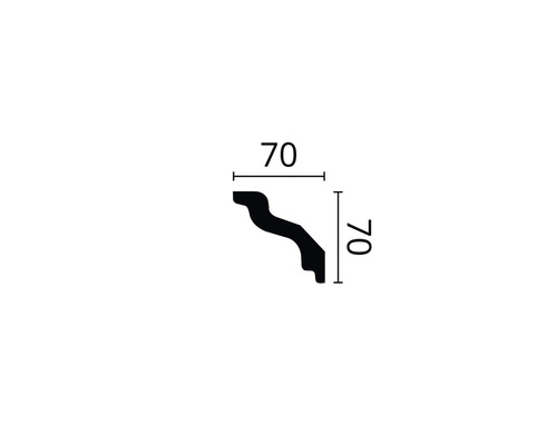 Schema einer Zierleiste mit den Maßen 70 mal 70