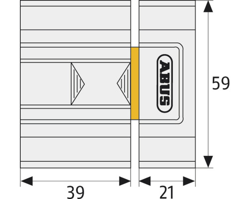 Abus Fenstersicherung mit Maßangaben