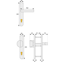 Schutzbeschlag für Schmalrahmen Abus Drücker/Platte SRG92N weiß