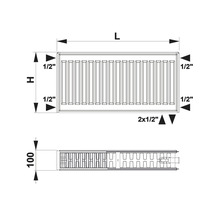 Planheizkörper ROTHEIGNER Typ DK (22) 6-fach (unten rechts oder seitlich) 300 x 500 mm weiß-thumb-1