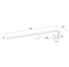 LED Spiegelaufsteckleuchte ESTHER 2 50cm weiß