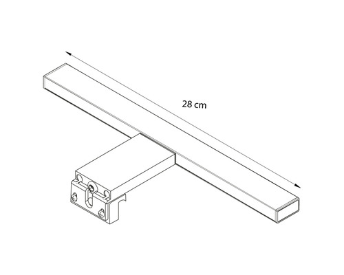 Abbildung einer 28 Zentimeter langen LED-Lampe.