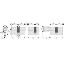 Profilzylinder XP20SN Abus 28/34 mm einzelschließend