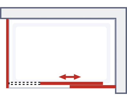 Illustration eines Schiebefensters mit horizontaler Bewegung
