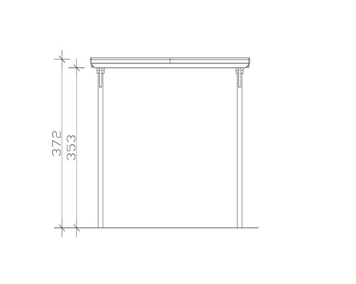 Technische Zeichnung eines Pavillons mit Maßangaben