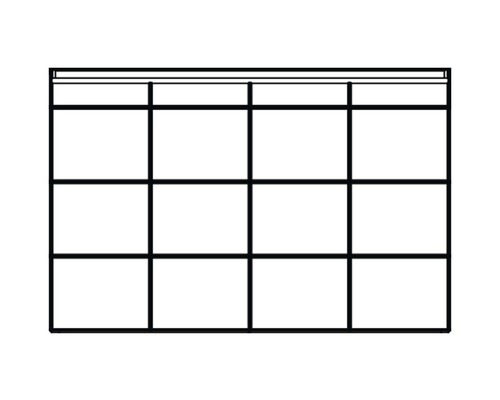 Schiebetürbeschlag mit zwölf Fächern