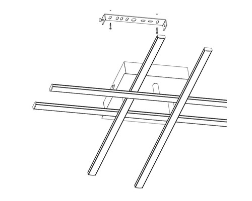 Zeichnung einer Deckenleuchte mit Montageanleitung