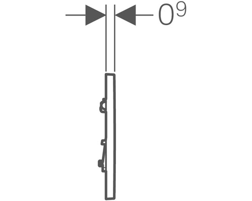 Installationszeichnung mit Maßangabe neun Millimeter.