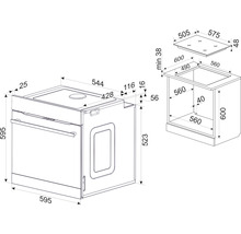 Amica Herd EHCX 934 600 E Nutzvolumen 77 l Maße BxHxT 59,5 cm x 59,5 cm x 57,5 cm