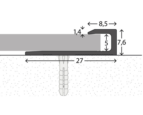 Illustration eines Übergangsprofils mit Maßangaben