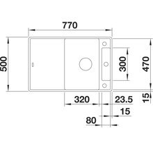 Spüle Blanco AXIA III 45 S-F 770 x 500 mm anthrazit 523193