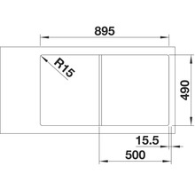 Spüle Blanco AXIA III 5 S 915 x 510 mm felsgrau ohne Multifunktionsschale 523216-thumb-6