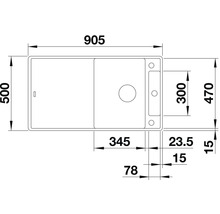 Spüle Blanco AXIA III 5 S-F 905 x 500 mm anthrazit ohne Multifunktionsschale 523225