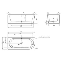 Vorwand-Whirlpool Rechteckbadewanne mit Rundung OTTOFOND Messina 78 x 178 cm weiß glänzend 71220-thumb-4 Vorwand-Whirlpool Rechteckbadewanne mit Rundung OTTOFOND Messina 78 x 178 cm weiß glänzend 71220-thumb-4