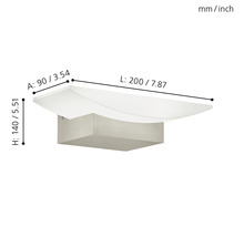 LED Wandleuchte 680 lm 3000 K HxL 10,5x20 cm Metrass nickel/matt/satiniert