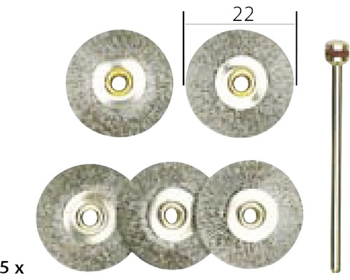 Drahtbürstenaufsätze mit 22 Millimeter Durchmesser, 5 Stück