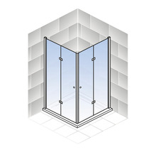 Eckdusche mit Glastüren