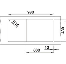 Spüle Blanco ZIA XL 6 S 1000 x 500 mm weiß 517561