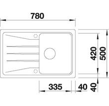 Spüle Blanco SONA 45 S 780 x 500 mm felsgrau 519663