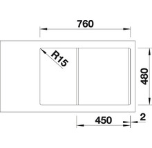 Spüle Blanco SONA 45 S 780 x 500 mm felsgrau 519663